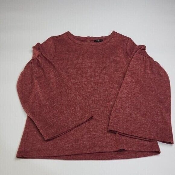 Lucky Brand Long Sleeve Top Womens Size Small Maroon Bell Sleeves 7W72135 - Picture 8 of 11